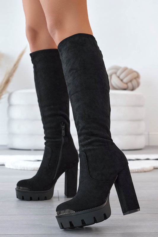 JOSEPH - Boots à revers en daim noir