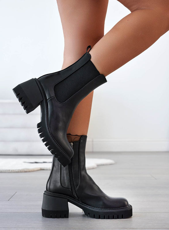 HARRY - Bottines Alexoo noires avec élastique latéral