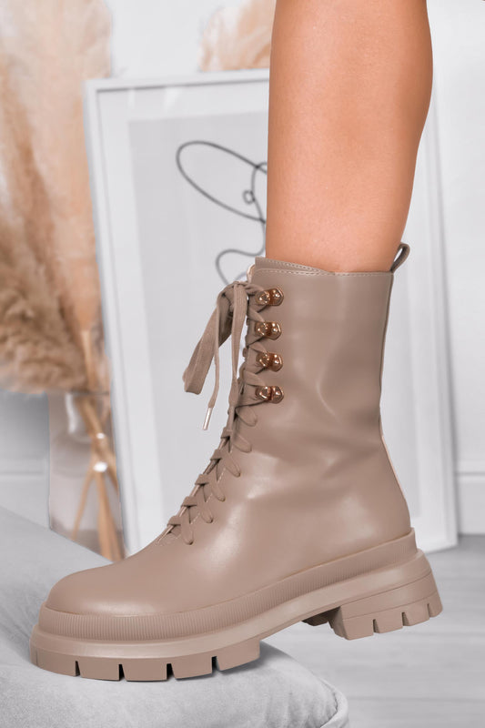 MARA - Bottines Alexoo camel à lacets