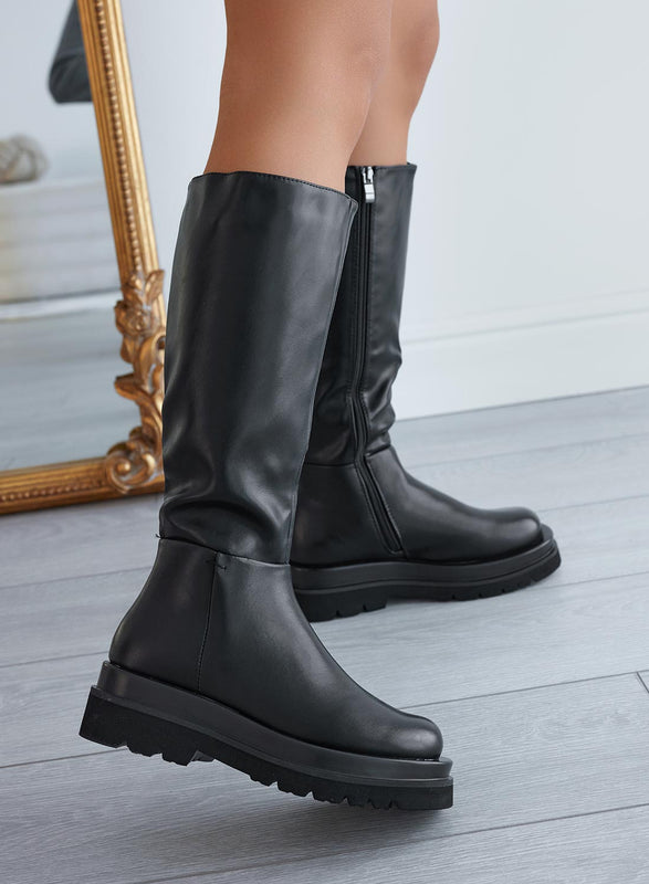 CLARKE - Bottines en similicuir noir