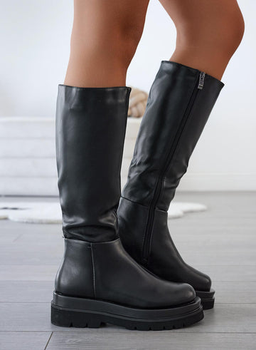 CLARKE - Bottes noires en similicuir