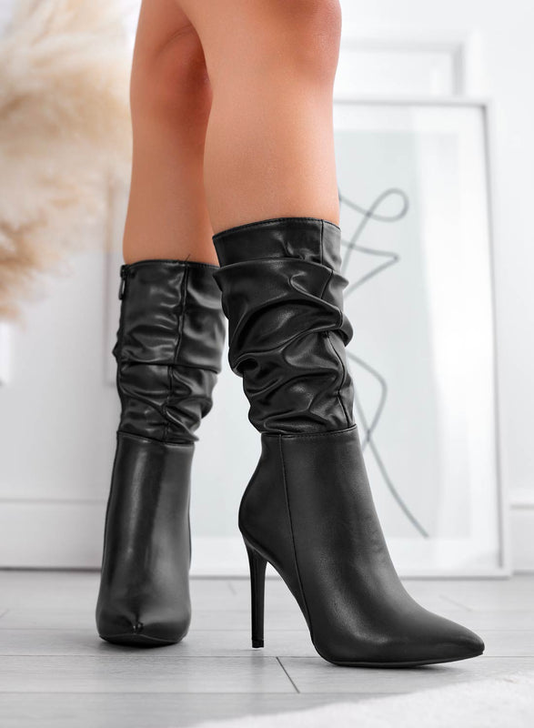 SELENIS - Stivaletti Alexoo neri con tacco alto a spillo