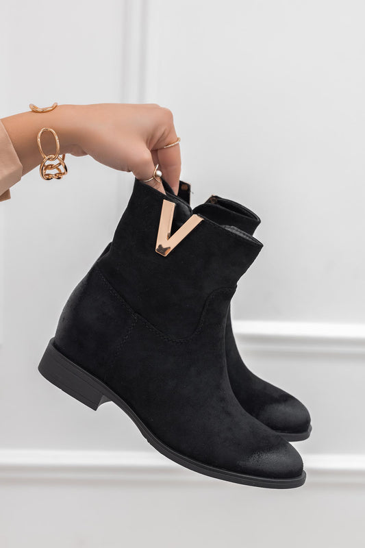 SIENNA - Bottines en daim noir