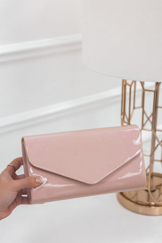 Borsa - pochette B206 rosa in vernice