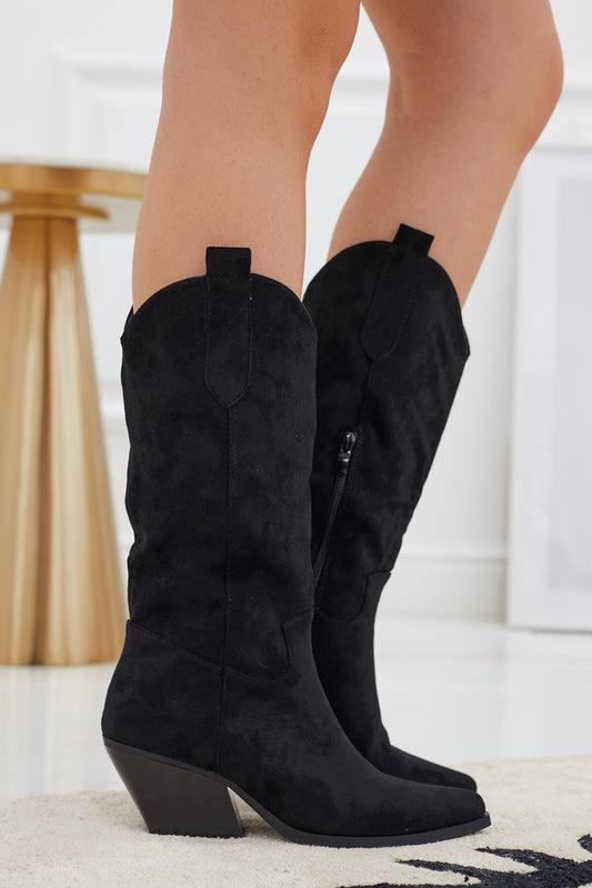 VIRGINIA - Bottes camperos noires avec un talon confortable