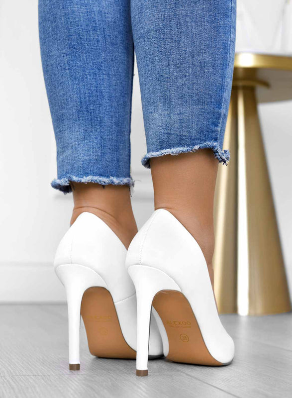 BERTA - Decolletè Alexoo bianche in finta pelle con tacco alto