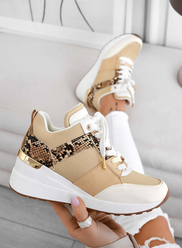 ILIZIA - Sneakers beige Alexoo con zeppa