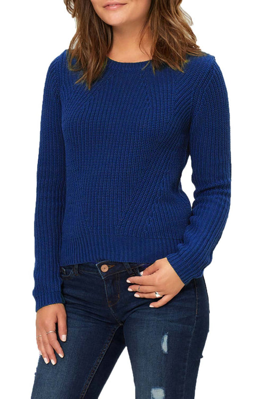 Maglione blu con trama media