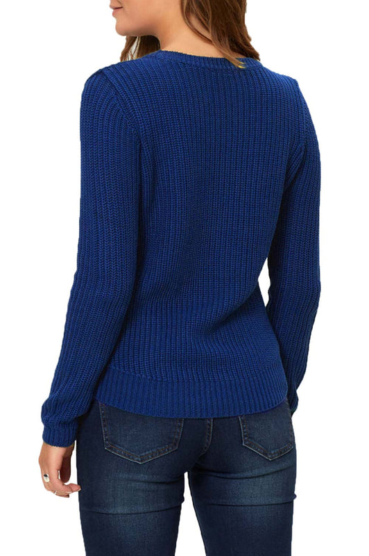 Maglione blu con trama media