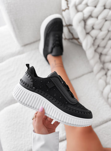 ANTONELLA - Sneakers nere con inserti e strass