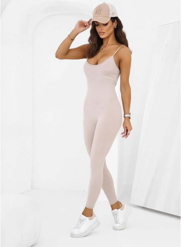 Salopette beige ajustée de style sportif