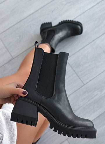 HARRY - Bottines Alexoo noires avec élastique latéral