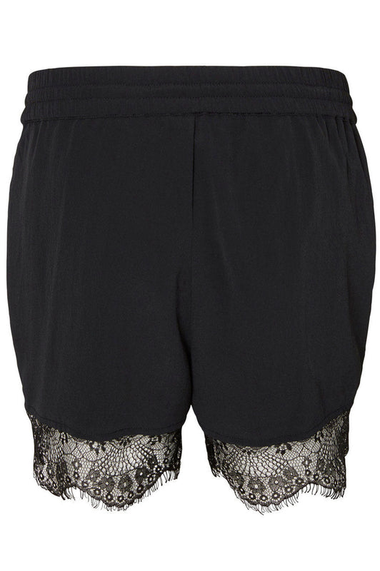 Shorts nero con bordo in pizzo