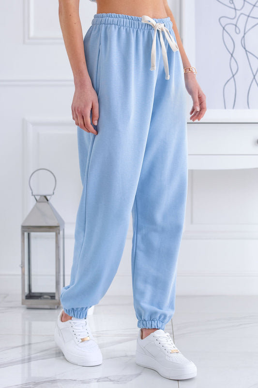 Pantalon de survêtement bleu avec lacets