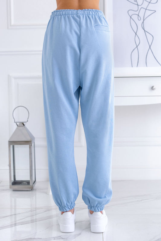 Pantalon de survêtement bleu avec lacets