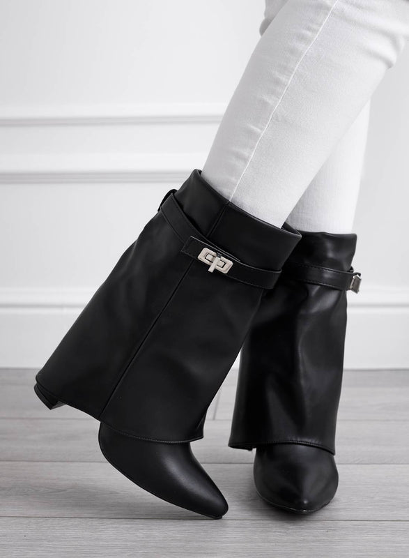BROKEN - Bottines noires à revers