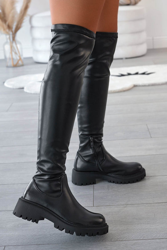 ROGER - Bottes en similicuir noir