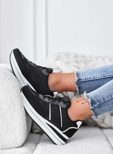 Baskets noires avec empiècements pailletés