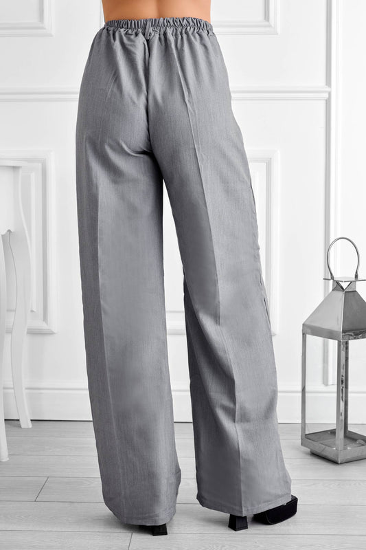 Pantalon gris palazzo