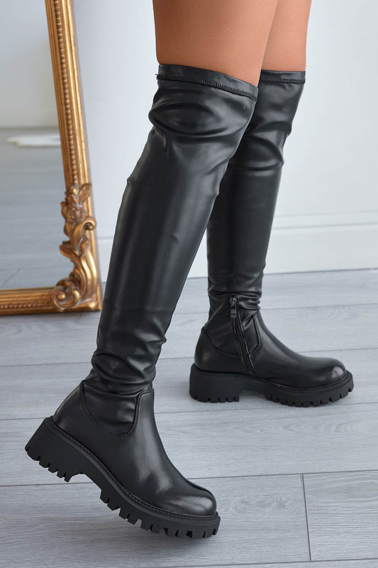 ROGER - Bottes en similicuir noir