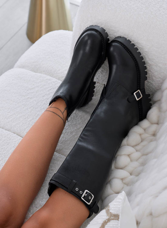 VIOLET - Bottes noires avec tige amovible