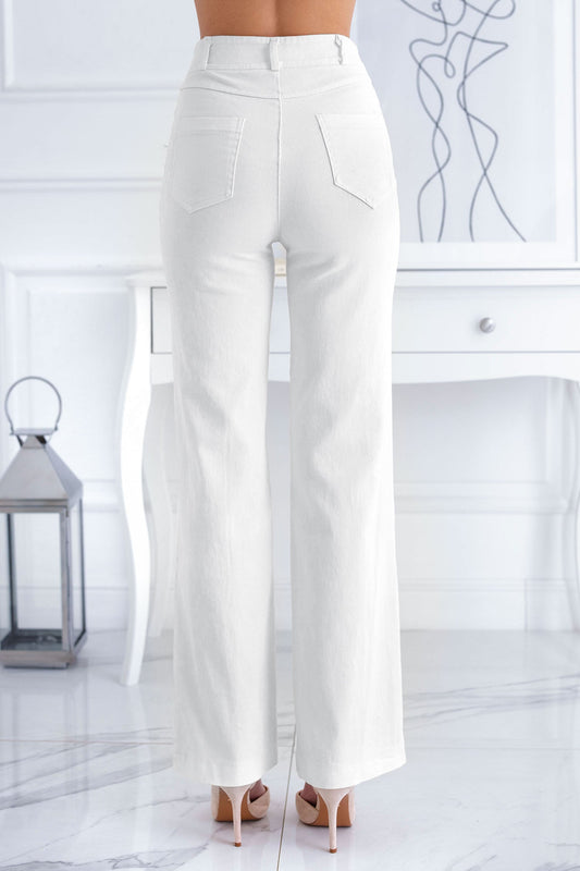 Pantalon évasé en coton blanche