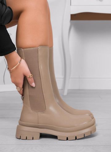 Bottines couleur boue Alexoo avec élastique latéral