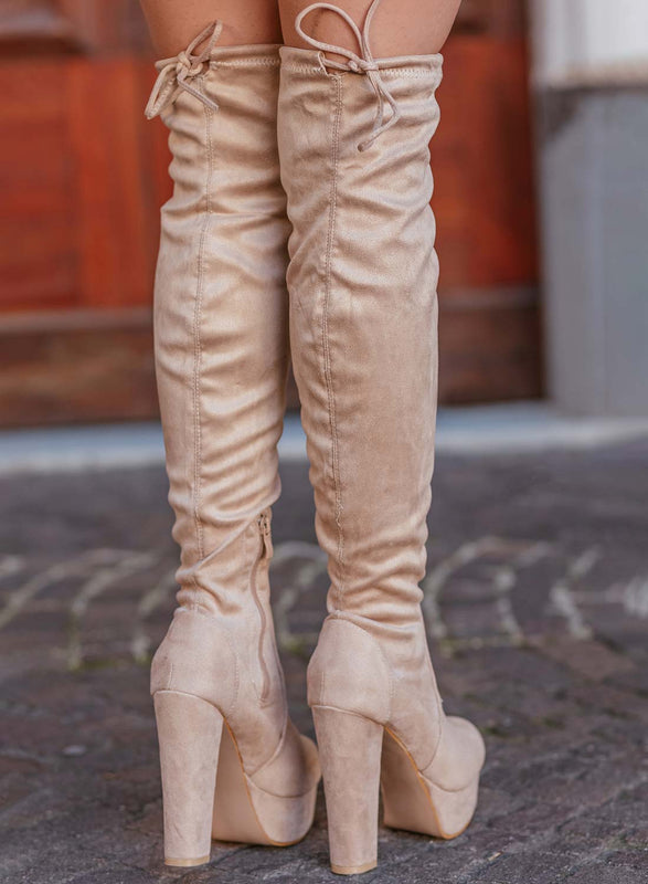 CLORIS - Bottes en daim beige