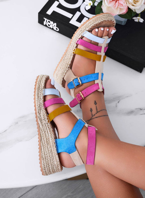 STEFANIA - Sandales espadrilles enveloppées multicolores