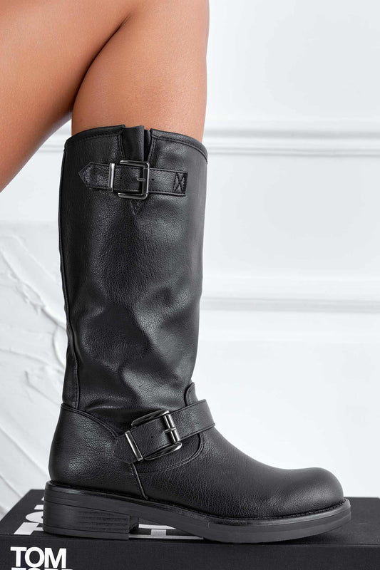 Bottines noires avec boucles