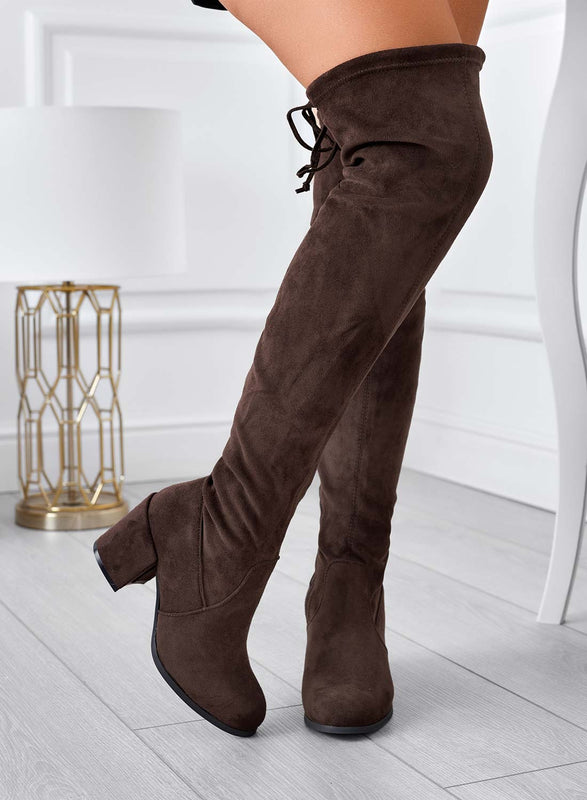 Cuissardes marron avec talon confortable