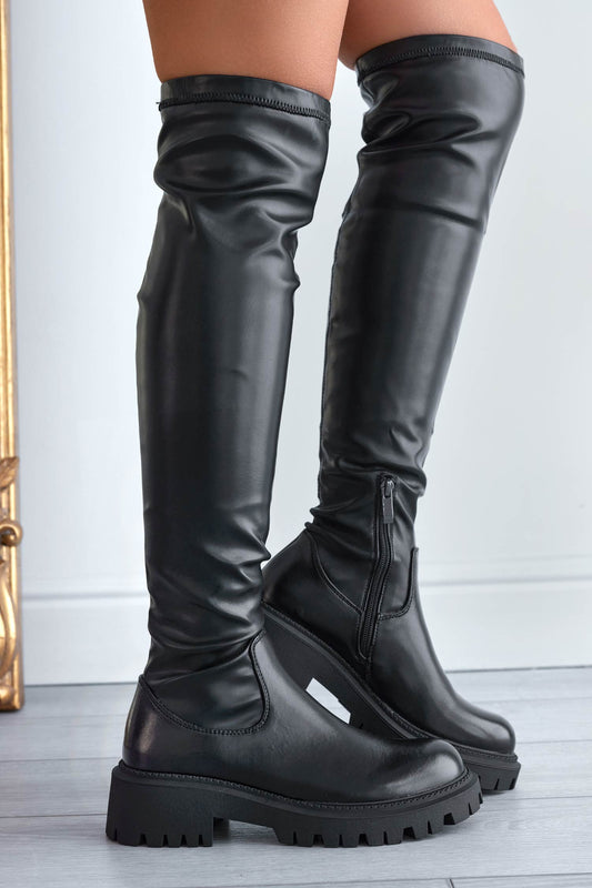 ROGER - Bottes en similicuir noir