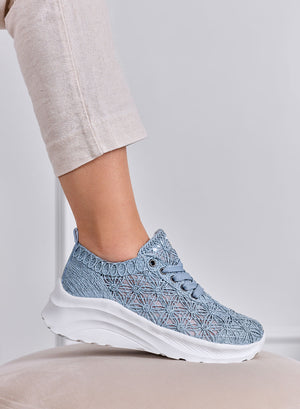 ESRA - Sneakers azzurre Traforate con Suola Comfort Leggera