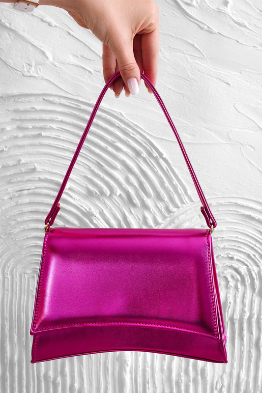 Sac bandoulière B225 fuchsia métallisé