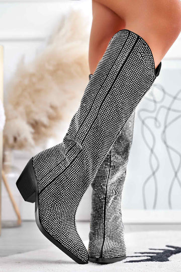 Stivali Alexoo neri camperos con strass