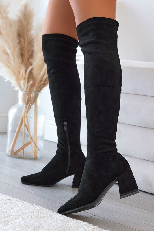 MAGDA - Bottes en daim noir