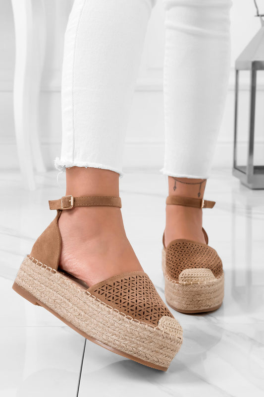 LAUREN - Espadrilles fango traforate con cinturino