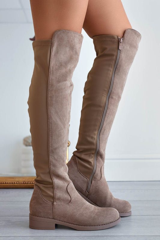 PINA - Bottes en daim en tissu élastique