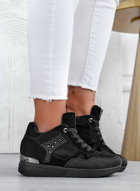 Baskets noires avec strass