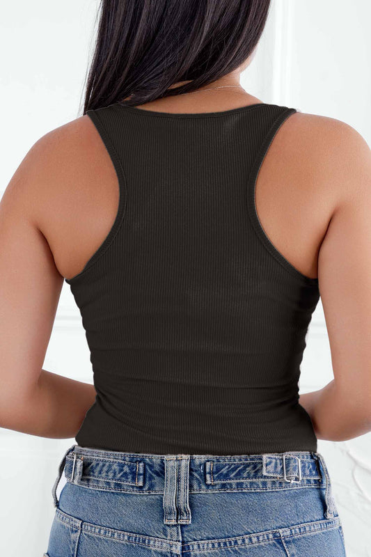 Top noir côtelé