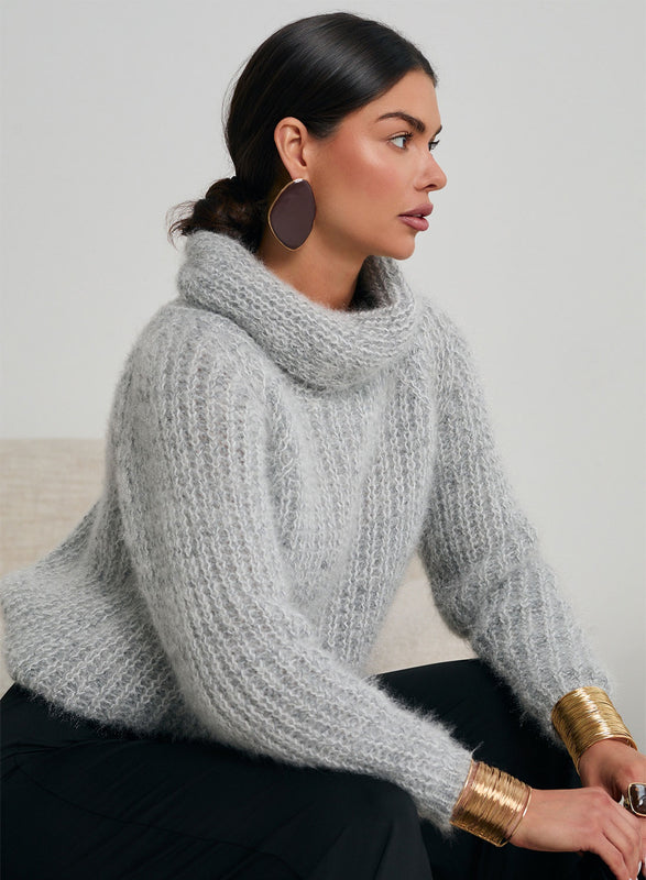 Soft and warm gray turtleneck sweater