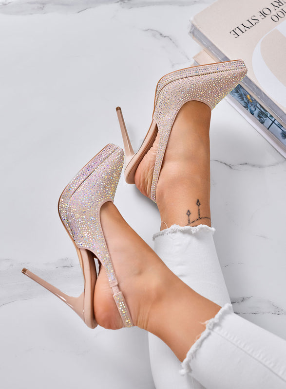 ALYSSA - Decolletè nude slingback gioiello