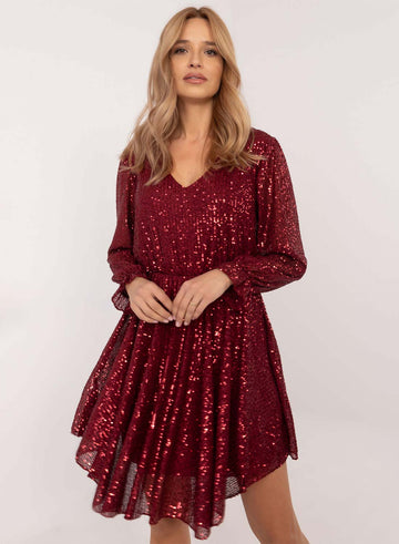 Robe bordeaux en sequins