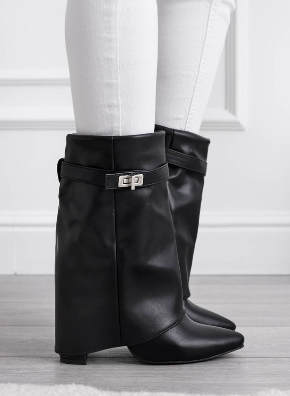 BROKEN - Bottines noires à revers