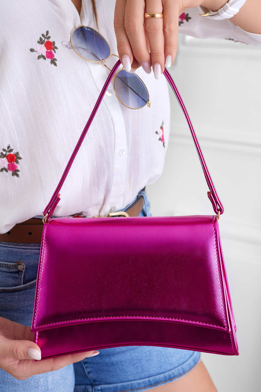 Sac bandoulière B225 fuchsia métallisé