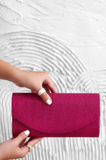 Pochette fuchsia B220 en tissu laminé