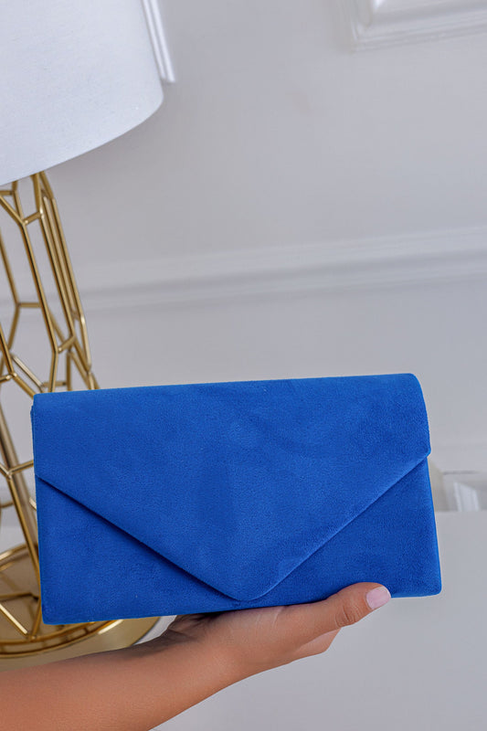 Pochette en faux cuir bleu cobalt B205