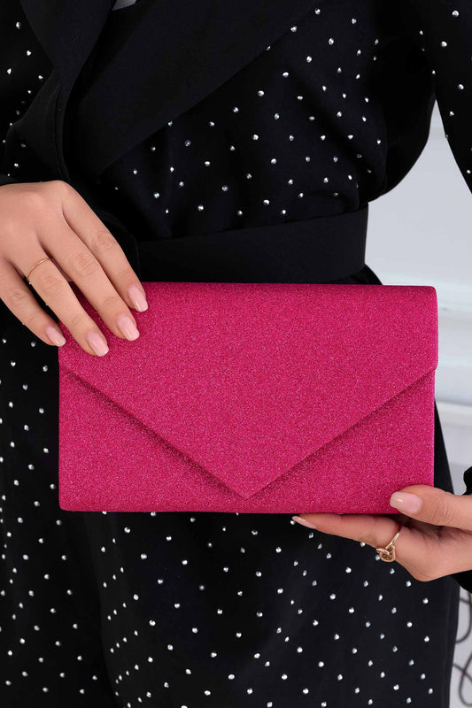 Pochette B204 fuchsia à paillettes