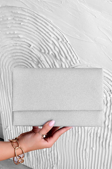 Pochette B218 argentée avec paillettes