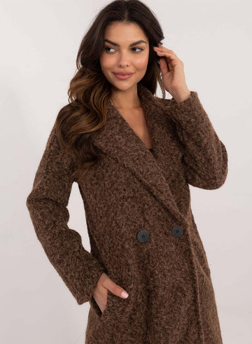 Brown long wool coat